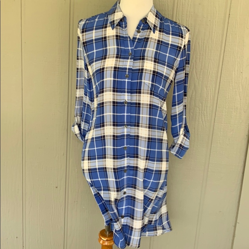 Equipment brand 100% silk plaid dress